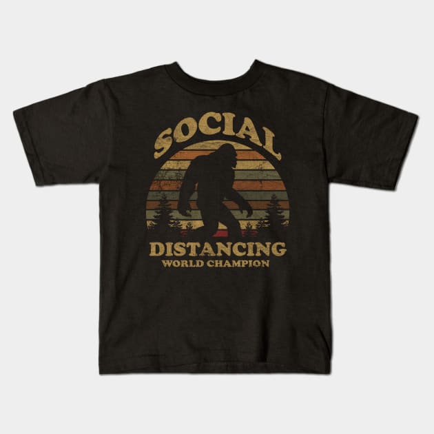 VINTAGE -  BIGFOOT SOCIAL DISTANCING Kids T-Shirt by maskangkung